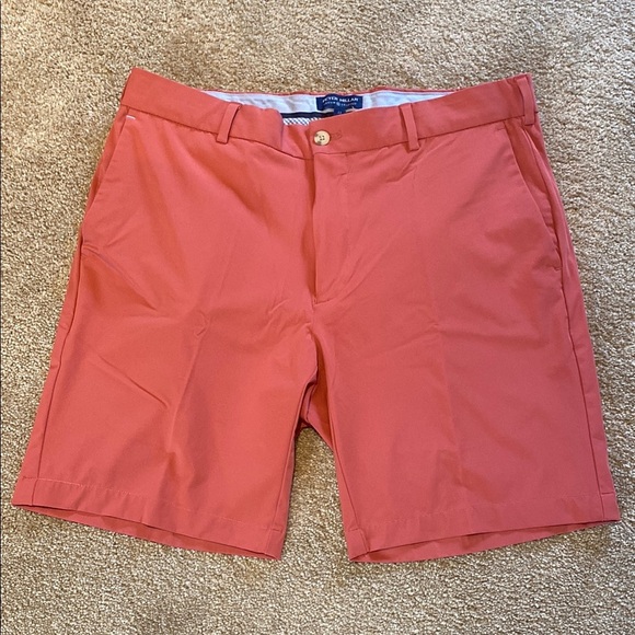 Peter Millar Crown Comfort Preppy Shorts Nylon Rose Pink Size 33 - Picture 1 of 10